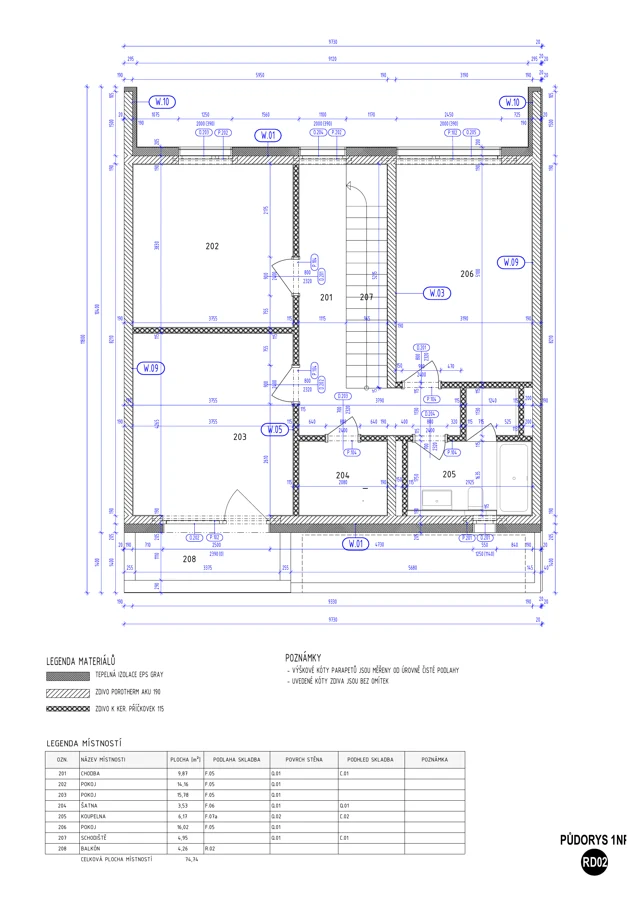 Dům 5+kk · patro – půdorys